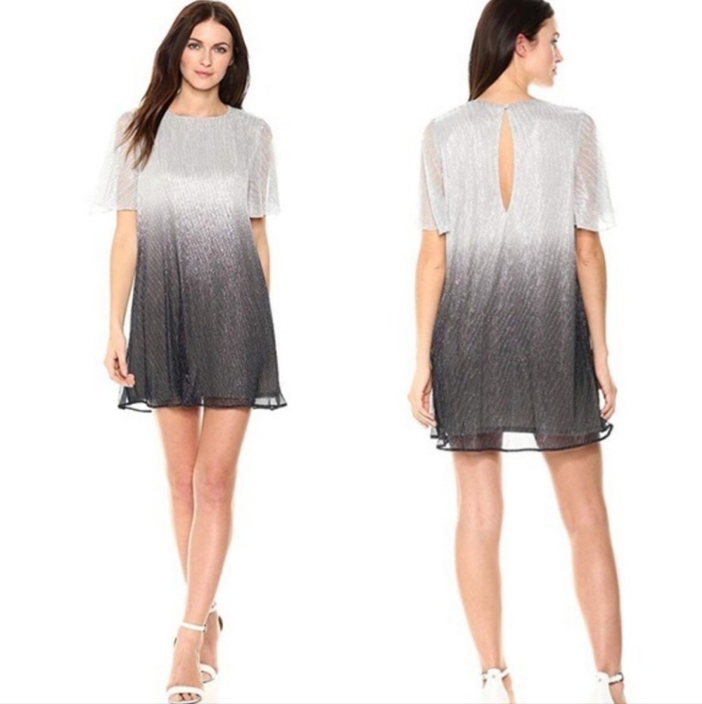 Show Me Your Mumu Size Small Jenner Dress Micro Pleat Silver Ombre